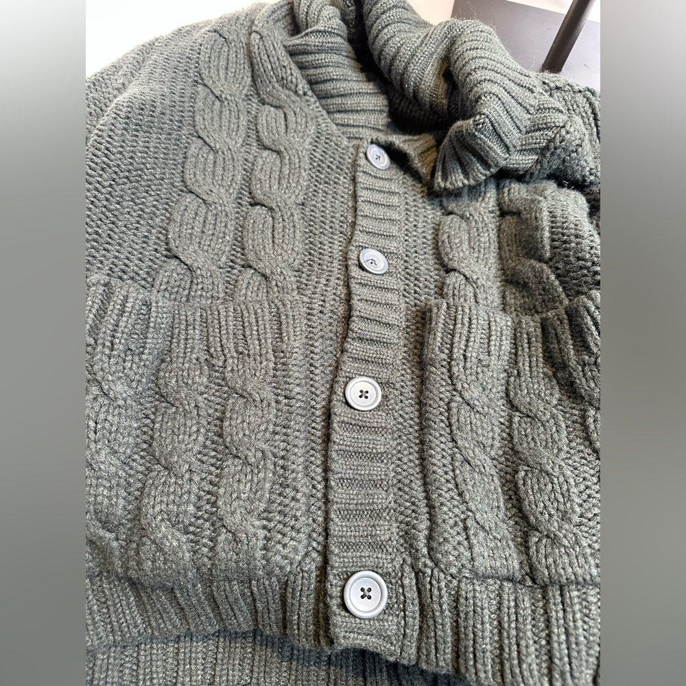 H&M Men's Shawl Collar Cable Knit Cardigan - Picture 3 of 7